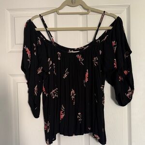Billabong Black Floral Off-Shoulder Top